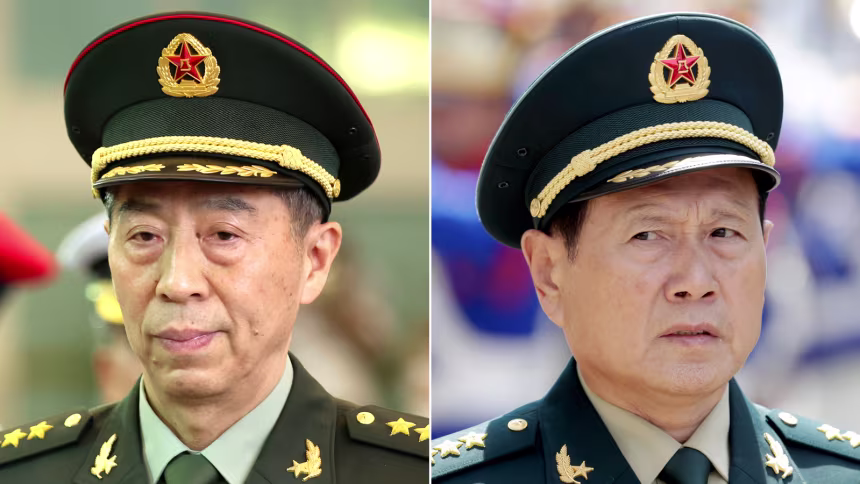 China gives suspended death sentences to two former defense ministers